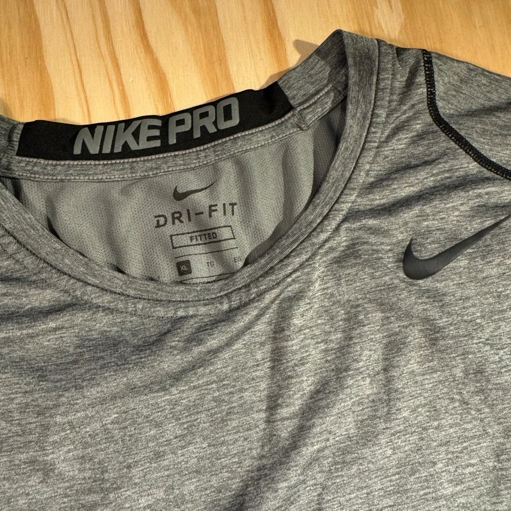 Nike Men's Pro Dri-FIT Fitted Sleeveless Shirt Heather Gray Muscle Tank Size XL